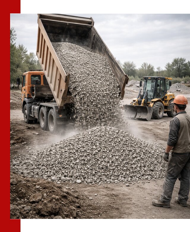 Доставка щебня в Салехарде крупными и мелкими фракциями