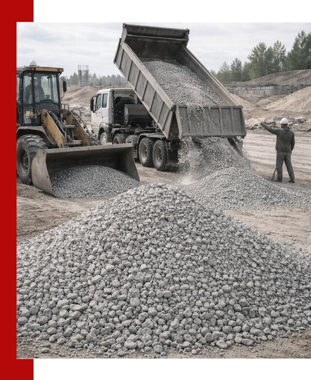 Доставка известнякового щебня фр. 5–20 в Салехарде