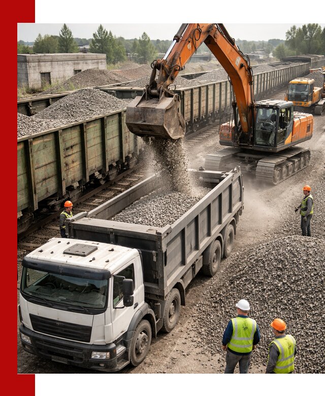 Железнодорожный щебень фракция 25–60 для поставок в Салехарде