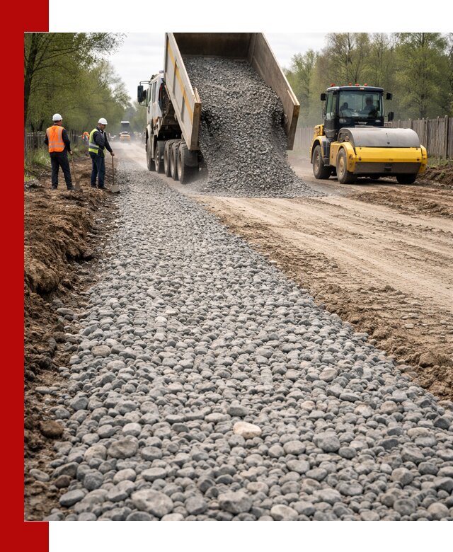Доставка щебня для отсыпки дорог в Салехарде высокого качества