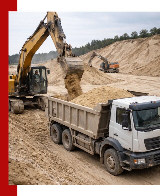 Доставка карьерного песка с самосвалами и разгрузкой в Салехарде