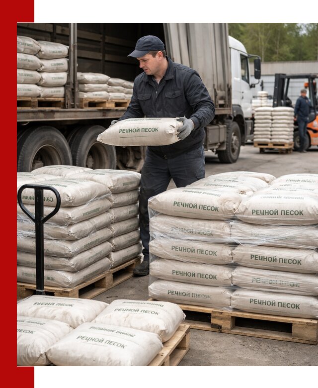 Речной песок в мешках с доставкой в Салехарде