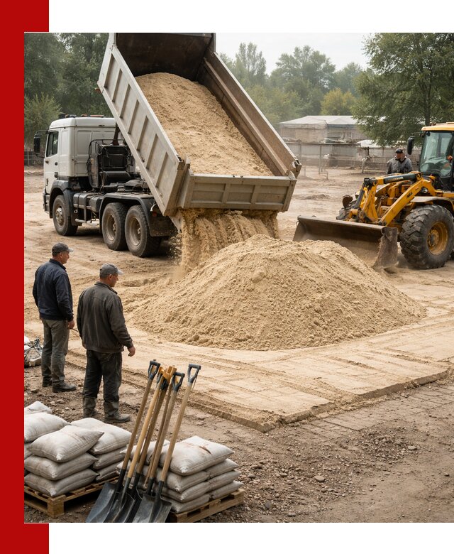 Доставка мытого песка в Салехарде с самосвалами по выгодной цене