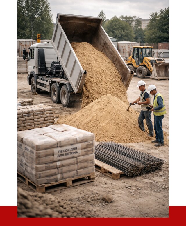 Песок для бетона в Салехарде от 2676 р. с доставкой, ПРОНЕРУДСлх