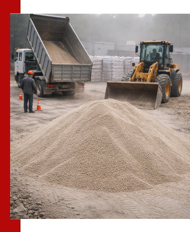 Кварцевый песок фракция 0–8 для стройработ в Салехарде