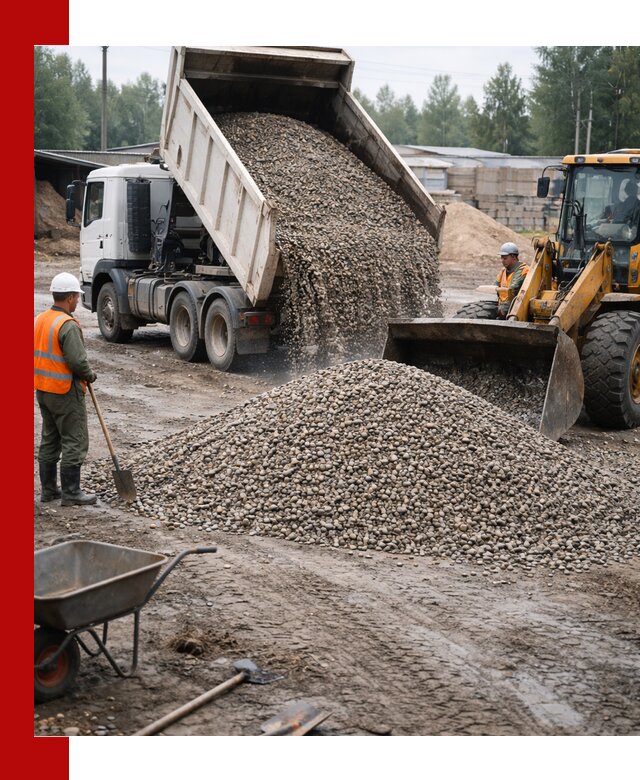 Мытый гравий с доставкой в Салехарде от карьера до участка