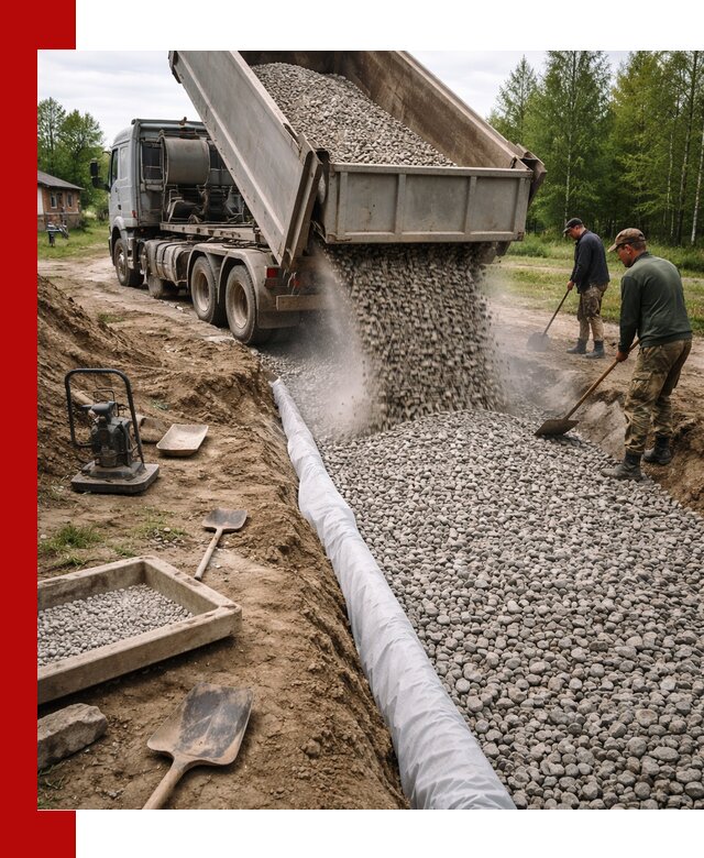 Гравий для дренажа с доставкой в Салехарде качественный и недорогой