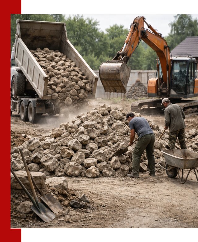 Доставка и разгрузка бутового камня в Салехарде