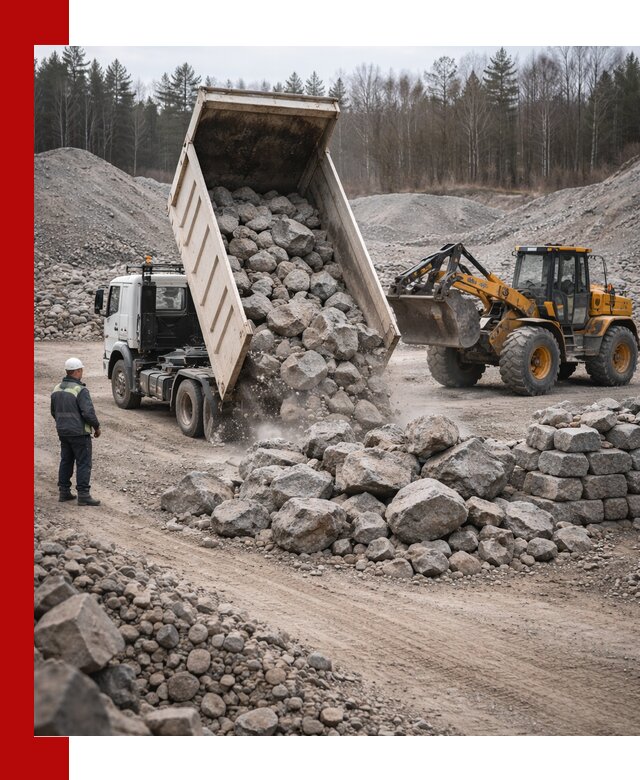 Доставка и продажа бутового гранитного камня в Салехарде