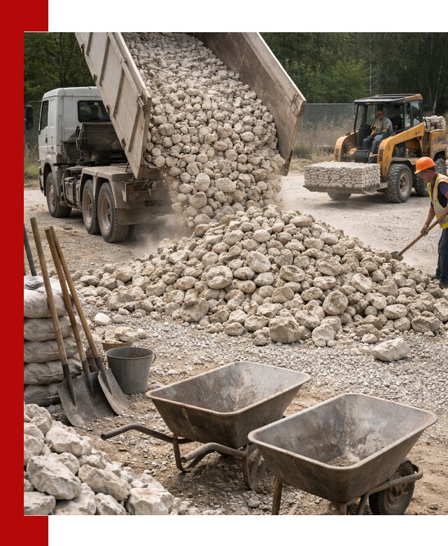 Доставка и продажа бутового известнякового камня в Салехарде