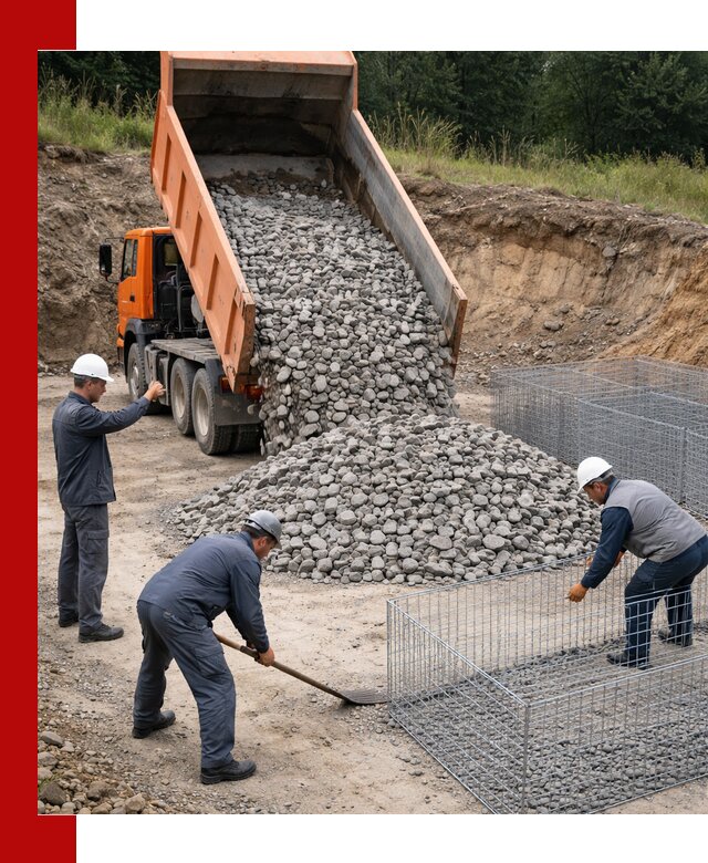 Камень для габионов с доставкой в Салехарде быстро и надёжно