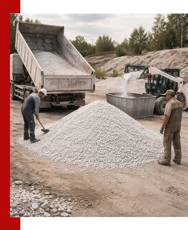 Доставка и продажа белой мраморной крошки в Салехарде