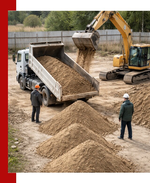 Доставка супеси вагонными и автопартиями в Салехарде