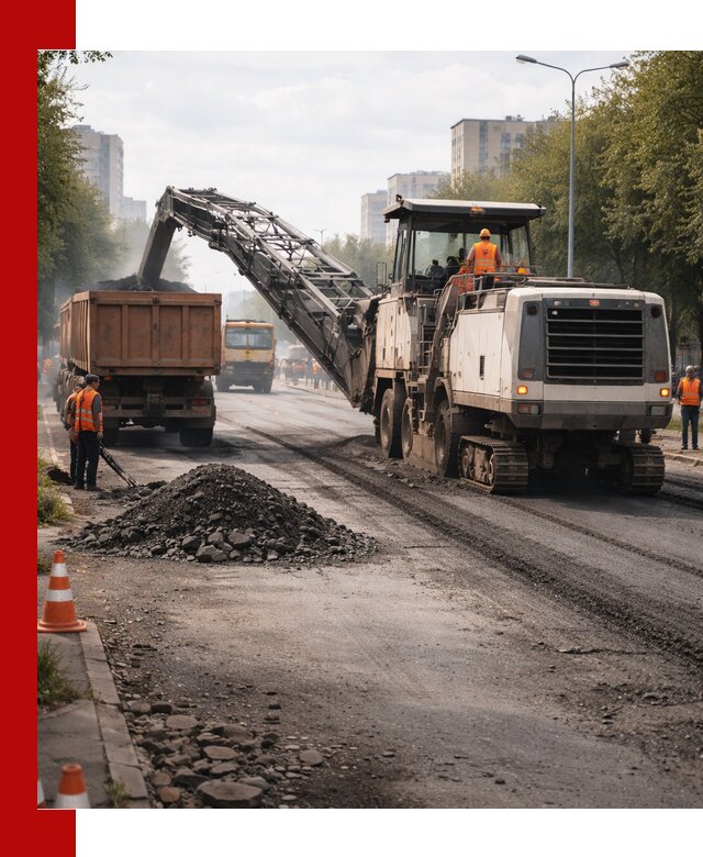 Фрезерованный асфальт в Салехарде — удаление и вывоз старого покрытия