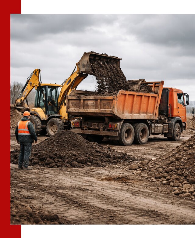 Вывоз грунта и строительного мусора в Салехарде грузовыми самосвалами