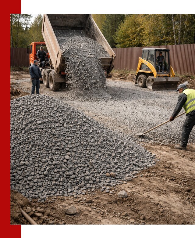 Отсыпка участка щебнем с доставкой и уплотнением в Салехарде