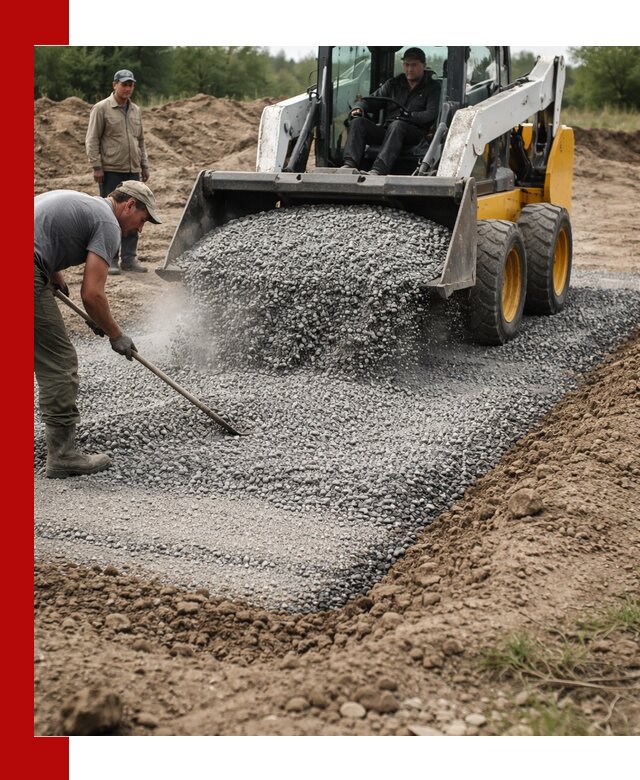 Устройство щебеночной подушки в Салехарде для дорог и фундаментов